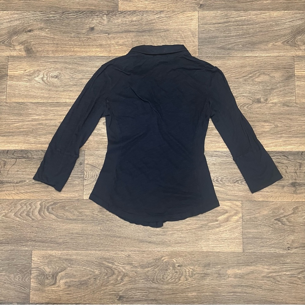 James Perse Contrast Panel Button Front Shirt Nav… - image 4